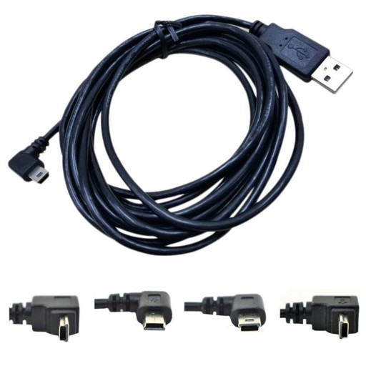 USB 2.0 til Mini USB vinklet forbindelseskabel M/M