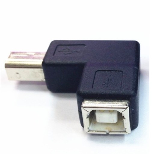 USB 2.0 vinklet adapter 90° - Han til hun