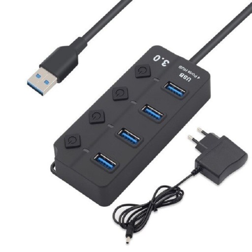 USB 3.0 hub med switch 4 porte