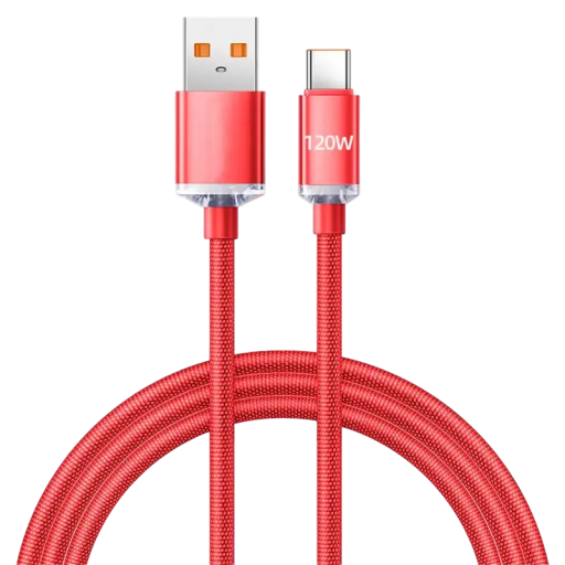 USB A - USB C -pikalatauskaapeli 25 cm 120 W 6 A nailonpunottu kaapeli, lyhyt kaapeli, tyyppi C, supernopea lataus ja tiedonsiirto, PD-yhteensopiva