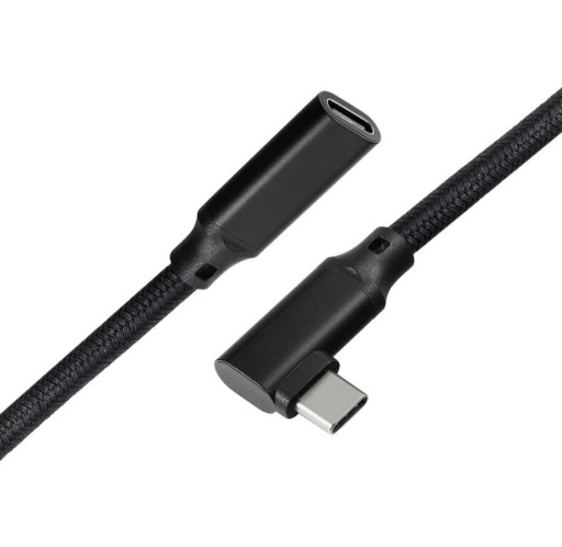 USB-C 3.1 M/F kulmikas jatkokaapeli