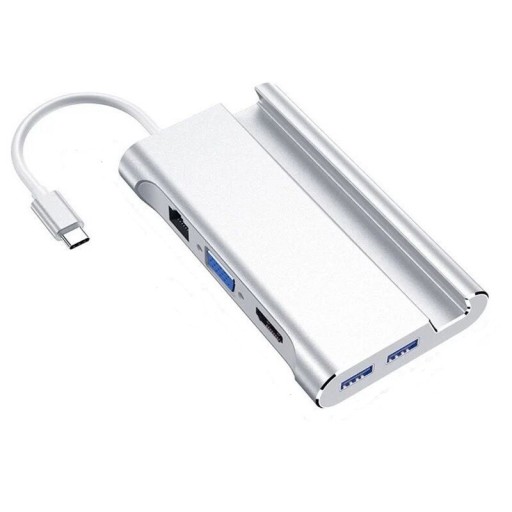 USB-C hub 7-i-1 med stander