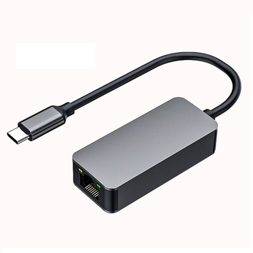 USB-C na RJ45 ethernetový adaptér 2500Mbps LAN převodník síťová karta IEEE standardy šedé provedení pro notebook PC Mac