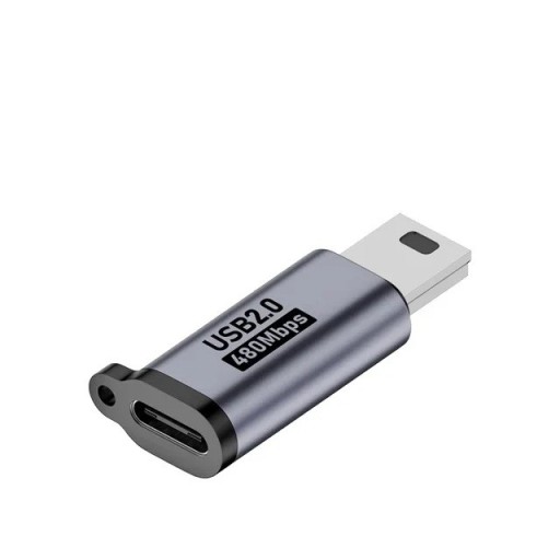 USB-C naar mini-USB-adapter Converter voor oudere apparaten Gegevensoverdracht tot 480 Mbps Aansluiting van oudere randapparatuur