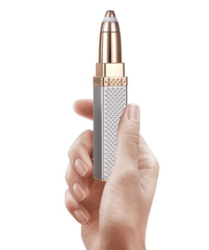 USB încărcător pentru tuns sprâncene și păr 12,5 x 2 cm 2in1 capăt lavabil lumină încorporată auriu pentru femei