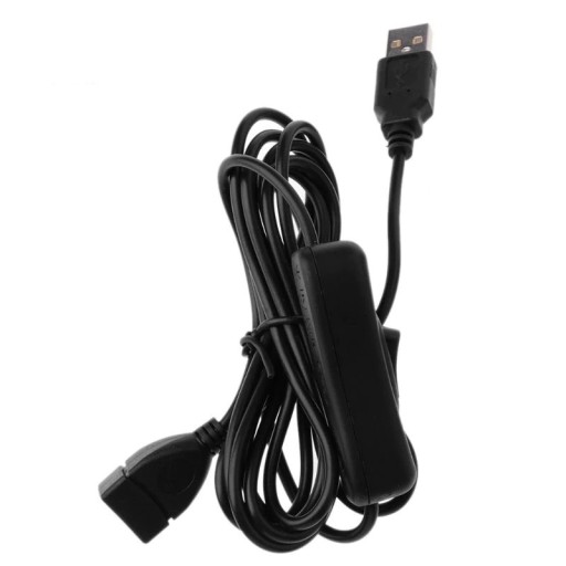 USB-jatkokaapeli, jossa on virtakytkin