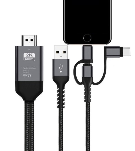 USB-kaapeli HDMI-Lightning / USB-C / Micro USB
