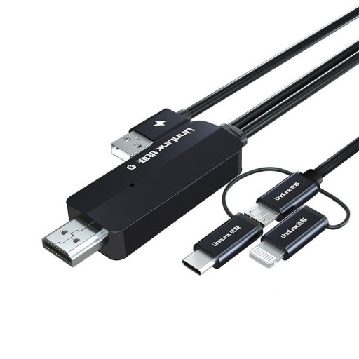 USB kabel pro zrcadlení obrazovky Lightning / USB-C / Micro USB na HDMI