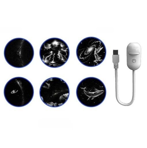 USB LED csillagos projektor 6 cserélhető lemezzel