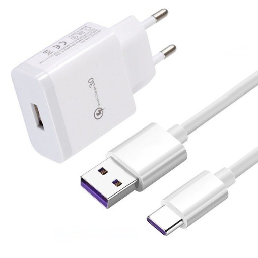 USB-oplader med USB-C-kabel