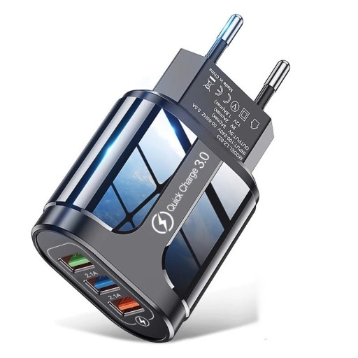 USB-strømadapter Hurtigopladning 3 porte