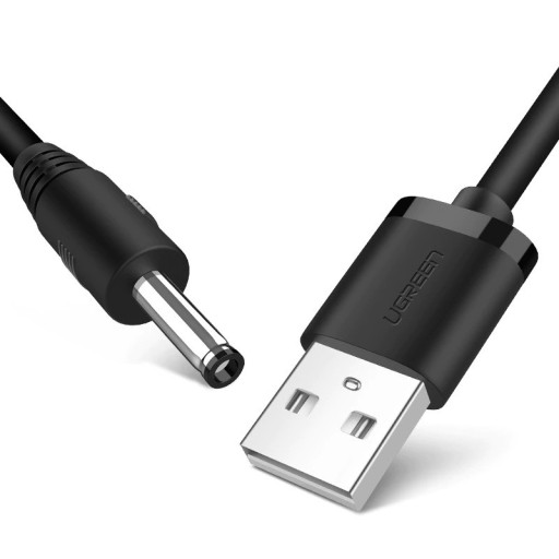 USB til DC-strømkabel 3,5 mm jackstik M/M 1 m