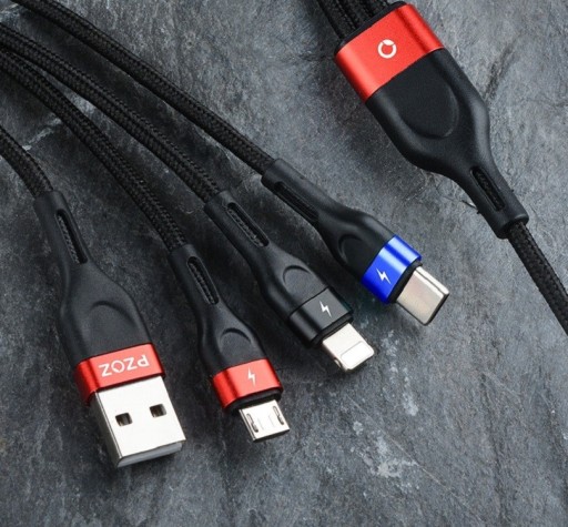 USB töltőkábel USB-C / Micro USB / Lightning