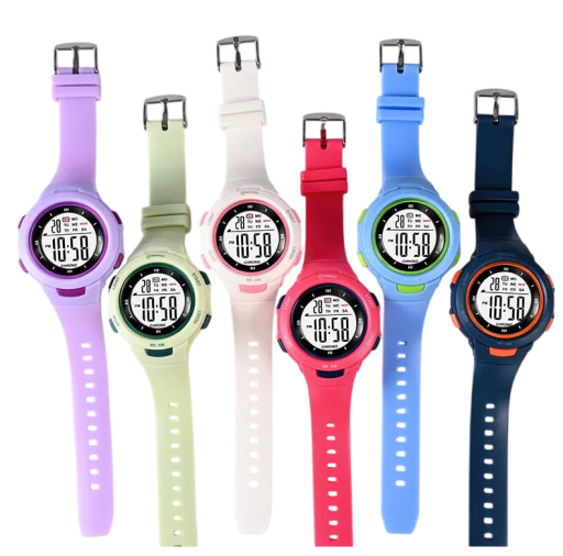 UTHAI CE49 Kinder Digitaluhr mit Hintergrundbeleuchtung, Wecker und 30m Wasserdichtigkeit - Bunte Uhr für Alltag und Sport