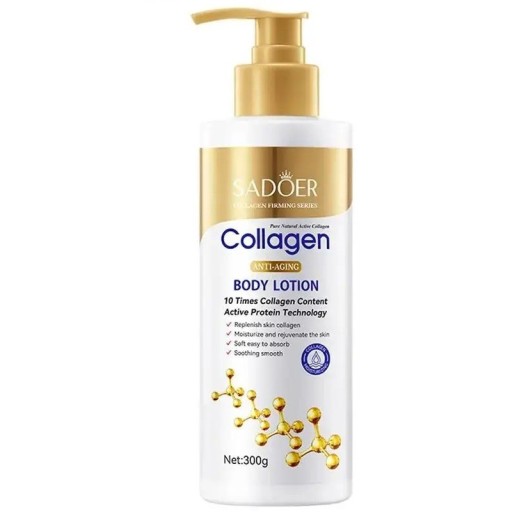 Utjämnande kollagenkräm för ansikte och kropp, anti-rynkor, enande hudton, återfuktning, lyftande effekt, 300 ml