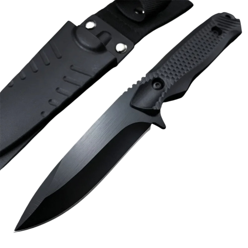 Utomhuskniv med fast rostfritt stålblad 20 cm Halkfritt handtag Med slida Camping Vandring Bushcraft Taktiskt verktyg för naturen