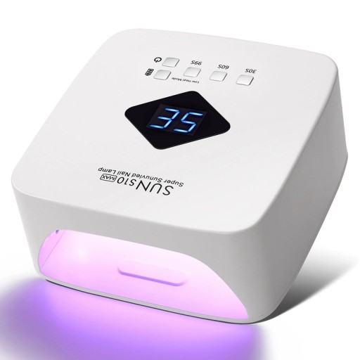 UV LED lampa na nehty 72 W s 30 diodami a 3 režimy časovače dobíjecí bílá s digitálním displejem hmotnost 0,78 kg na gel lak a manikúru