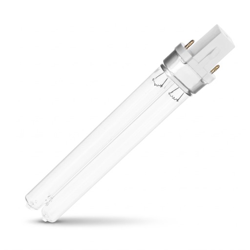 UVC lámpa 11 W 60 V Kétcsöves 240 mm Átlátszó üveg és fehér foglalat két tűvel Hideg fehér 5500–7000 K G23 foglalatú eszközökbe