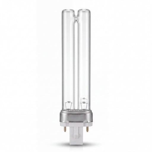 UVC lampa 9 W 60 V Dvojitá trubice 165 x 26 mm Čiré sklo a bílá patice se dvěma kolíky Studená bílá 5500–7000 K Do zařízení s objímkou G23