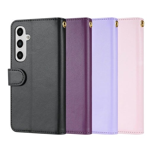 Vaatimaton kirjanomainen suojakotelo Samsung Galaxy A37 Kestävä Vetoketjullinen tasku Korttipaikat Magneettisuljenta Irrotettava
