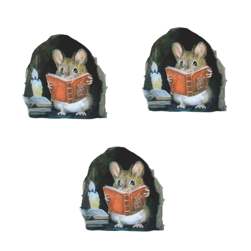 Vægklistermærker med musehul, 3 stk.