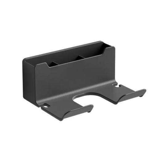 Vægmonteret badeværelseshylde til hårtørrer 16,5×7×12,5 cm Holder med 5 cm åbning Organizer med kamrum Kosmetiktilbehør Opbevaringshylde