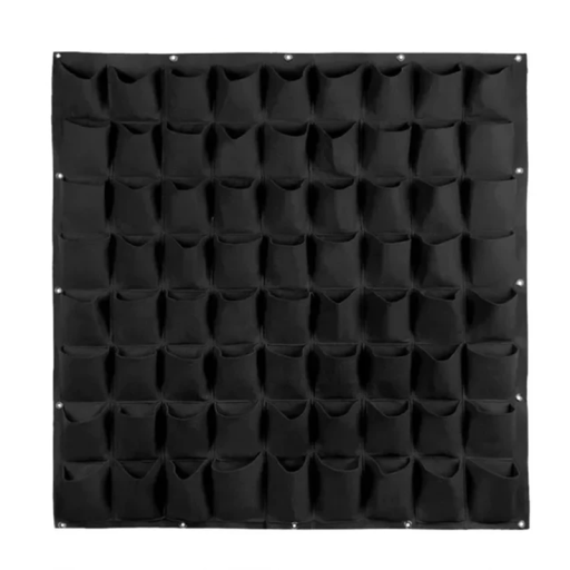 Vægplantekasse 100 x 100 cm stof vertikalt hængende plantesystem 72 lommer 11,5 x 9,5 cm haveorganisator
