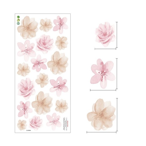 Väggdekaler blommor Transparent matt vinyl Elegantisk väggdekoration Lätt applicering Fina blommotiv för inredning