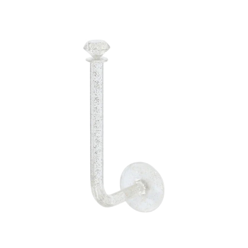 Väggmonterad hållare för hårtillbehör med krok 12,8 × 6,7 × 4 cm plast genomskinlig hållare för gummiband och hårnålar till badrum eller sovrum