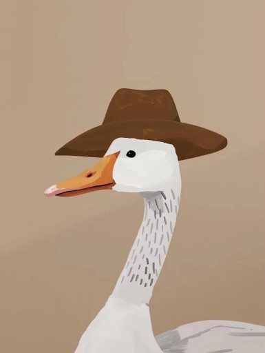 Väggplakat med illustration av en gås i hatt 40x60 cm canvas utan ram beige vit brun väggdekoration till barnrum
