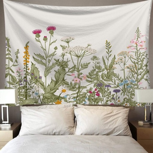 Väggtapet med blommotiv