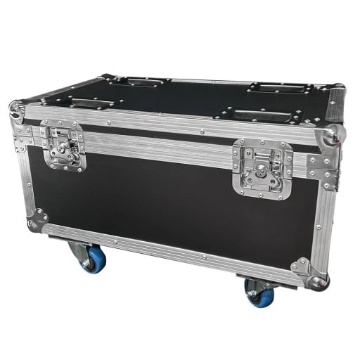 Valise de transport Yiflamefly noire pour 4 réflecteurs COB Par 200 W avec rembourrage en mousse, roulettes et couvercle amovible pour scènes et DJ