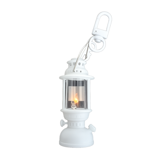 Valoisa avaimenperä 6 cm LED Petroleumlamppu Muovinen koristeellinen avaimenperä LED-valon simuloinnilla avaimille reppuun