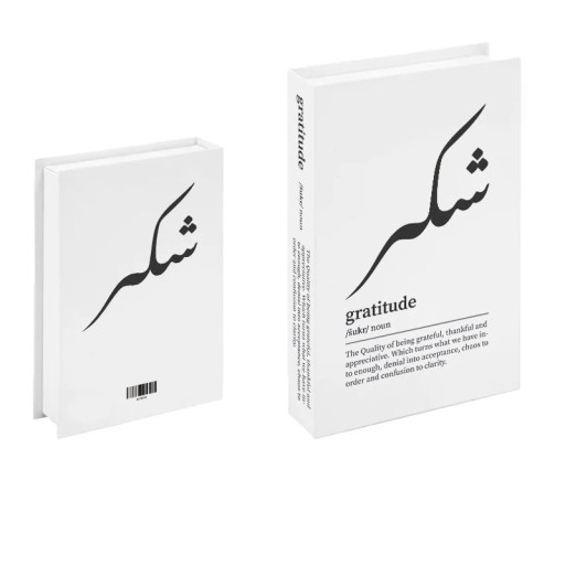 Valse decoratieve boek Shukr Gratitude Niet te openen boekmodel Moderne minimalistische woningdecoratie voor op de plank tafel bibliotheek