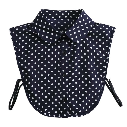 Valse kraag voor dames met stippen Afgeronde tenen Elegante afneembare kraag Decoratieve kraag voor trui-blousejurk
