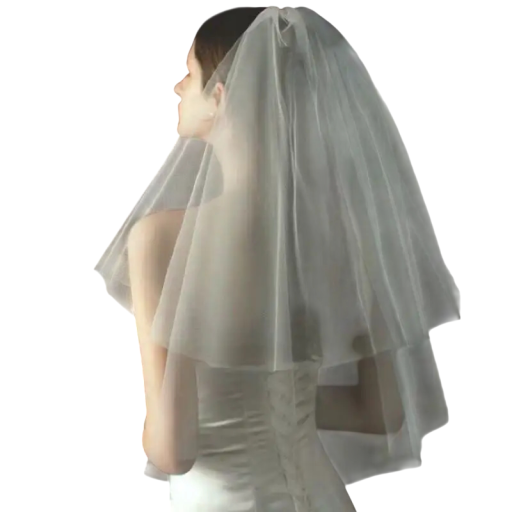 Vălul de nuntă 2 straturi Văl din tul cu pieptene Văl lung simplu până la vârful degetelor Accesoriu de nuntă