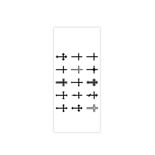 Vandafvisende midlertidige tatoveringsklistermærker med korsmotiv Lille tatovering til fingre, skuldre og hals Langtidsholdbar minimalistisk tatovering