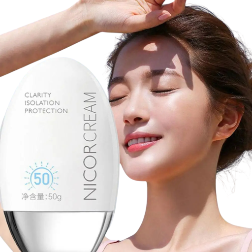 Vandafvisende solcreme SPF 50+ 50 ml fugtgivende let og ikke-klistret beskyttelse mod UV-stråling oplysning af hudtonen til ansigt og krop