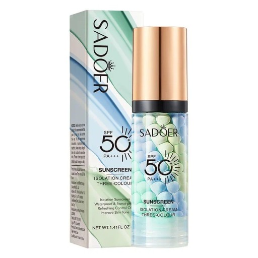 Vandfast foundation med SPF50+ PA+++ Solbeskyttende primer Beskyttende foundation med tre farver Trefarvet foundation til udglatning af porer 40 g