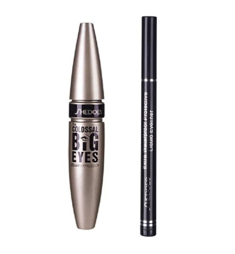 Vandfast mascara med eyeliner i en pen Holdbar, langtidsholdbar mascara med vandfast eyeliner Mascara- og eyelinersæt