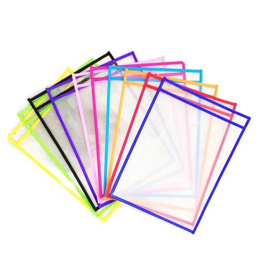 Vandtæt dokumentlomme 35 x 25,5 cm Transparent kalkeringspude Genanvendelig Let at slette Sæt med 10 stk.