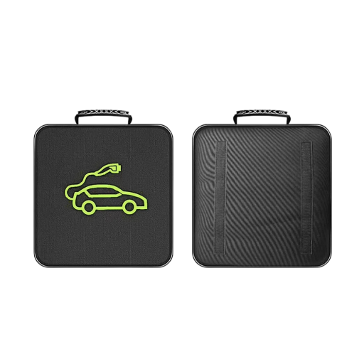 Vandtæt og brandsikkert etui 36,5x36,5 cm til ladekabler til elbiler Opbevaringstaske til biloplader med stikholder