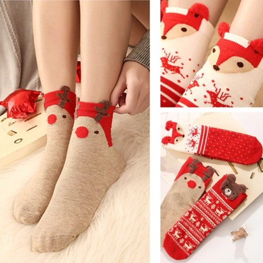 Vánoční ponožky se zvířátkem