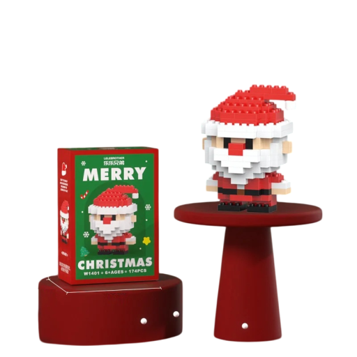 Vánoční stavebnice Santa Claus 5,1 x 3,6 x 6,9 cm 174 ks Mikro kostky Plastový model Mini stavebnice Vánoční dekorace