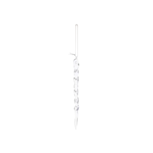 Vánoční závěsné ozdoby rampouch 13 x 1 cm 12 ks Průhledné plastové dekorace s provázkem 7 cm Zimní dekorace na stromek a okna