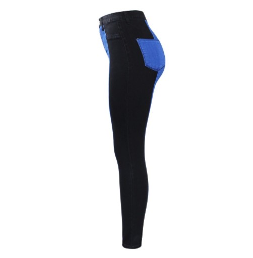 Vaqueros bicolor para mujer - Azul-negro