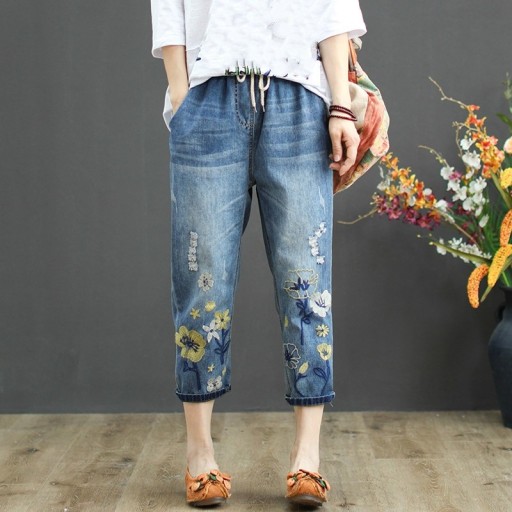 Vaqueros capri vintage para mujer
