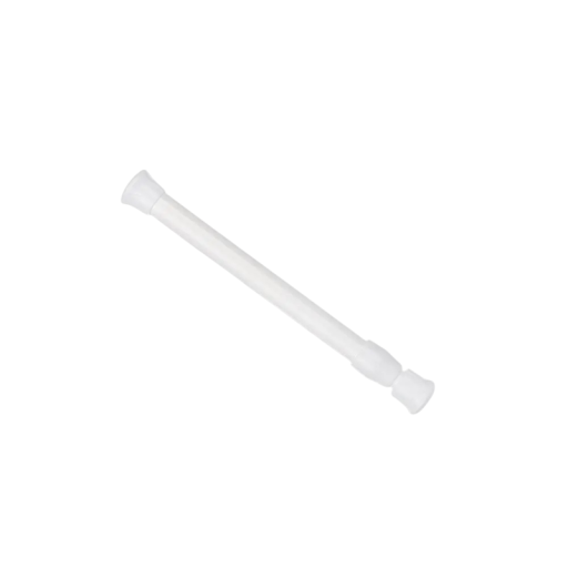 Varão telescópico para cortinas ajustável 18-27 cm metal plástico branco varão de pressão para pendurar cortinas no interior