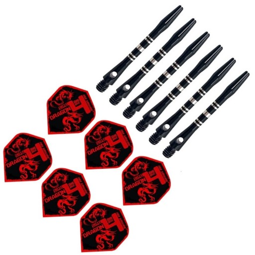 Varillas y plumas para dardos de aluminio, 12 piezas, T962