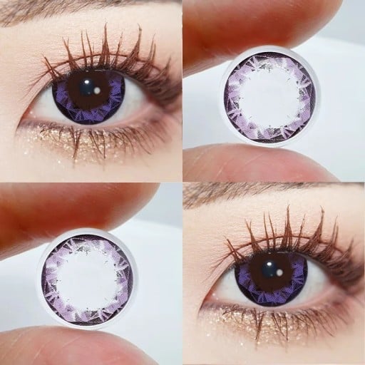Värilliset piilolinssit -6.50 dioptria geometrisella kuvioinnilla, halkaisija 14.4 mm, pehmeät linssit cosplayhin ja silmien ulkonäön muutokseen